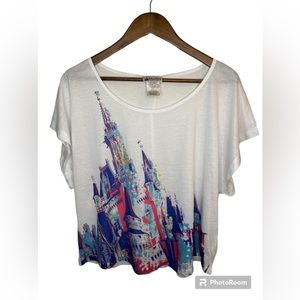 Disney World Cinderella Castle Embelished Tee Sz XXL